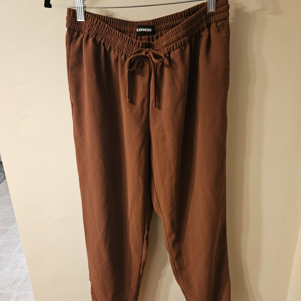 Express Brown Joggers Relaxed Fit Sweatpants